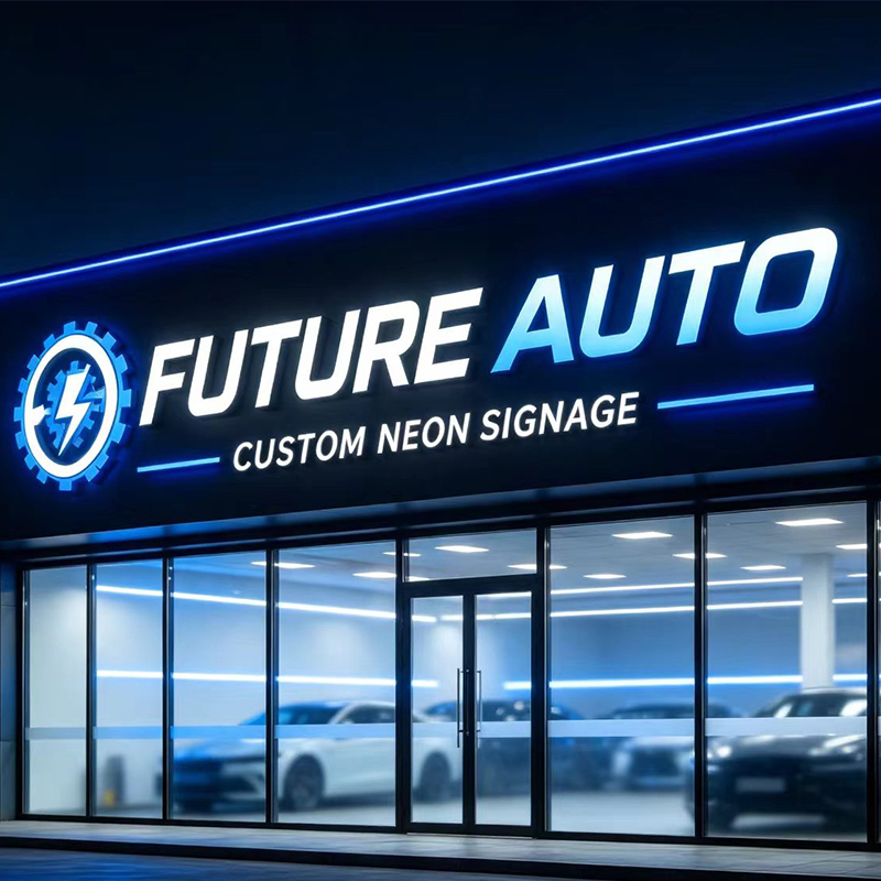 Auto Repair Shop Logo Design - Insegna Luminosa a LED 3D Personalizzata