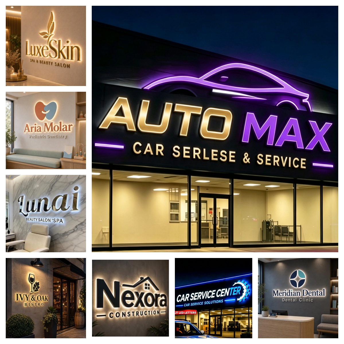 Insegna Luminosa a LED 3D Pers - Auto Repair Shop Logo Design recensione e prezzo